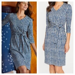 J. McLaughlin Aya Tie Waist dress mini sana square Catalina Cloth Medium